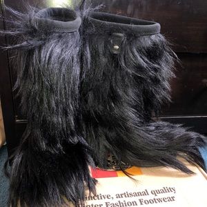 Tecnica Black Fur Boots - Size 8